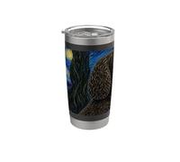 American Water Spaniel Dog Van Gogh Noche estrellada Vaso térmico de acero inoxidable de doble pared