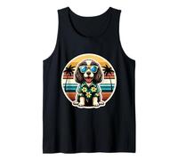 American Water Spaniel Dueño de Perro Summer Vibes Vacaciones Playa Camiseta sin Mangas