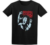 American Werewolf in London Beware The Moon Horror Halloween Mens 100% Cotton Tshirt Black XXL