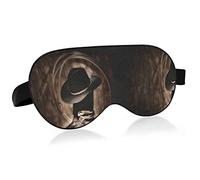American West Cowboy Retro Black Hat Boots Eye Masks Cover Blocks Light Sleep Mask Shade Cover Blindfold Relajante Eyeshade Cover con correa ajustable para la cabeza para hombres, mujeres y niños