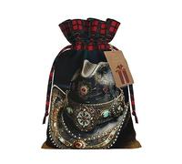 American West Rodeo Hat 1 bolsa de Navidad con cordón de 8.3 x 11.8 pulgadas, bolsa robusta para regalos y artículos esenciales de uso diario