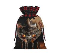 American West Rodeo Hat 1 bolsa de Navidad con cordón de 8.3 x 11.8 pulgadas, bolsa robusta para regalos y artículos esenciales de uso diario