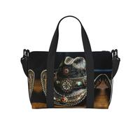 American West Rodeo Hat Print - Bolsa de viaje portátil, ideal para viajes de negocios y privados, color negro, talla única, Black, Talla única