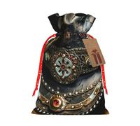 American West Rodeo Hat Print Christmas Drawstring Gift Bags Holiday Present Sack Christmas Decor Reusable Bags