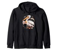 American White Pelican Sea Bird Birder Sudadera con Capucha