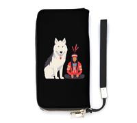 American Wolf - Cartera delgada para mujer, bolso largo, bonito bolso de mano, tarjetero