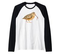 American Woodcock Bird Obtiene una Lombriz de Tierra Lindo Birding Camiseta Manga Raglan