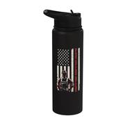 American Worker Labor Day Ropa de trabajo Blue Collar Dollar Stainless Steel Insulated Water Bottle