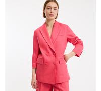 Americana amplia de lino con doble botonadura. Talla 42. Color Rosa Fresa