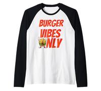 Americana Burger Lover Divertido Comida Rápida Vibes 50s Diner Retro Camiseta Manga Raglan