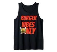 Americana Burger Lover Divertido Comida Rápida Vibes 50s Diner Retro Camiseta sin Mangas