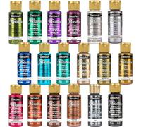 DecoArt - Pintura acrílica metálica deslumbrante, juego de 18 colores, 2 onzas líquidas