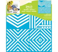 Americana Decor Angular Movimiento Plantilla para Estarcido, diseño de pájaros, Color Azul, 12 x 30,48 cm