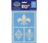 Americana Decor tamaño Grande Fleur de lis - Plantilla para Estarcido, diseño de pájaros, Color Azul, 6 x 20,3 cm