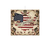 Americana - Tapetes de secado de platos vintage para encimera de cocina, tapete escurridor de platos absorbente, tapete de secado tradicional de microfibra para decoración del hogar, 16 x 18 pulgadas