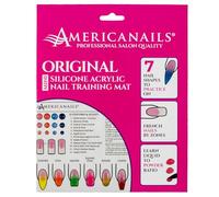 Americanails Mini Acrylic Nail Training Mat - Silicone Trainer Sheet for Application Practice, Flexible Roll Up Pad Template for Acrylic Fingernails, Learn How to Apply Acrylic Nails