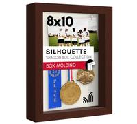 Americanflat 20,3 x 25,4 cm großer Rahmen aus Mahagoni mit weicher Leinenrückseite - Verbundholz mit bruchfestem Glas für Wand und Tischplatte