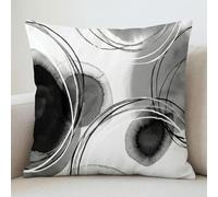 Americanflat 20x20 Throw Pillow with Sewn-in Insert - All-in-One Decorative Pillows - No Cover Needed - Soft and Durable Cushion for Bed or Sofa - Polyester - Black and White