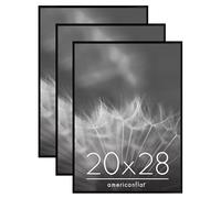 Americanflat 20x28 Picture Frame with Polished Front Cover - Set of 3 - Slide-In Photo Frame with Buildable Molding - Fusion Collection - Picture Frames for Wall Display - Black