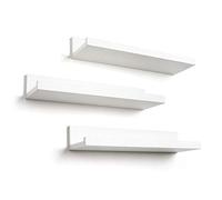 Americanflat 36 cm - Estantería Flotante, Madera Blanca - Estante Pared para Baño, Cocina, Salón - Estantes para Almacenamiento - Juego de 3