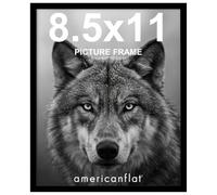 Americanflat 8.5x11 Picture Frame with Shatter-Resistant Glass - Streamline Collection - Thin Border Photo Frame for Tabletop and Wall Display - Hanging Hardware and Easel Stand Included - Black