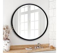 Americanflat 81 cm - Espejo Redondo de Pared - Espejo Decorativo para Baño, Recibidor, Tocador y Salón - con Marco Delgado, Color Negro