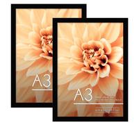 Americanflat A3 - Marco de Fotos, MDF Madera de Color Negro - Marco para Cuadros Personalizados de Pared - Juego de 2 Unidades