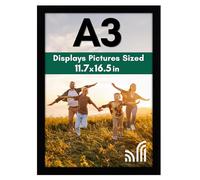 Americanflat A3 - Marco de Fotos, MDF Madera de Color Negro - Marco para Cuadros Personalizados de Pared