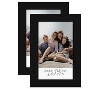 Americanflat Juego de 2 portarretratos de 2 x 3 pulgadas, color negro, uso como marco de 2 x 3 para fotos de impresión instantánea, mini marco de fotos con vidrio transparente, accesorios para colgar