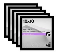 Americanflat Juego de marcos de fotos de 10 x 10 pulgadas, color negro, juego de marcos de pared de galería con accesorios para colgar y caballete, marcos cuadrados para decoración de pared de collage