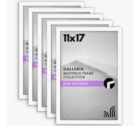 Americanflat Juego de marcos de fotos de 11 x 17 pulgadas, color blanco, marcos de fotos para decoración de pared con cubierta de plexiglás y accesorios para colgar, juego de marcos de pared para