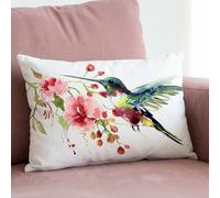 Americanflat Manta de poliéster decoración del hogar, Almohadas Elegantes para sofás, dormitorios y sillas, 14 x 10 Pulgadas, Color Blanco