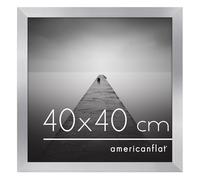 Americanflat Marco de 40x40 cm Plateado - Marco de Madera, Plexiglás, Ganchos para Colgar en Pared