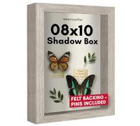 Americanflat Marco de Caja de Sombra de 8 x 10 en Madera Deriva con Parte Trasera de Lino Suave, Madera compuesta con Vidrio Pulido para Pared y Mesa