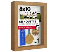 Americanflat Marco de Caja de Sombra de 8 x 10 en Roble con Parte Trasera de Lino Suave, Madera compuesta con Vidrio Pulido para Pared y Mesa