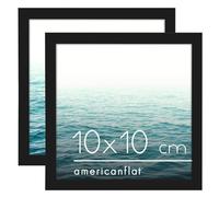 Americanflat Marco de Fotos de 13x19 cm en Negro - Para Usar como Marco 13x19 cm con Paspartú o Marco 40x40 cm sin Paspartú - Marco de Fotos de Borde Delgado con Plexiglás - Pack de 2