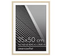 Americanflat Marco de Fotos de 35x50 cm Roble Natural Marco de 30x45 cm con Paspartú o Marco de 35x50 cm Sin Paspartú Marco de Fotos con Molduras Finas y Plexiglás Horizontal o Vertical Marco Pared