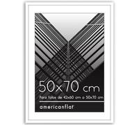 Americanflat Marco de Fotos de 50x70 cm en Blanco Marco de 42x60 cm con Paspartú o Marco de 50x70 cm Sin Paspartú Marco de Fotos con Molduras Finas y Plexiglás Horizontal o Vertical Marco Fotos Pared