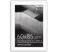 Americanflat Marco de Fotos de 60x85 cm en Blanco Marco de 50x75 cm con Paspartú o Marco de 60x85 cm Sin Paspartú Marco de Fotos con Molduras Finas y Plexiglás Horizontal o Vertical Marco Fotos Pared