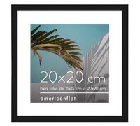 Americanflat Marco de fotos de 8 x 8 cm en nogal con cristal resistente a los golpes, formato horizontal y vertical para pared y mesa