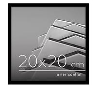 Americanflat Marco para Fotos 20x20 cm en Negro - Marco de Fotos de Moldura Fina con Cristal Irrompible, Accesorios para Colgar y Pie - Marco Fotos Pared o Mesa