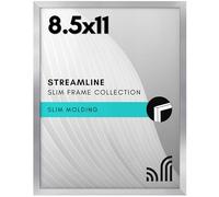 Americanflat Portarretratos de 8.5 x 11 pulgadas con vidrio inastillable, colección Streamline, marco de fotos de borde delgado para pared y mesa, accesorios para colgar y parte trasera de caballete