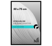 Americanflat Marco para Fotos 50x75 cm en Negro - Marco de Fotos de Moldura Fina con Cubierta de Plástico Resistente y Accesorios para Colgar - Visualización Horizontal o Vertical