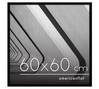 Americanflat Marco para Fotos 60x60 cm en Negro para Poster - Marco de Fotos de Moldura Fina con Cubierta de Plástico Resistente y Accesorios para Colgar