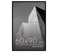 Americanflat Marco para Fotos 60x90 cm en Negro - Marco de Fotos de Moldura Fina con Cubierta de Plástico Resistente y Accesorios para Colgar - Visualización Horizontal o Vertical