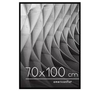 Americanflat Marco para Fotos 70x100 cm en Negro - Marco de Fotos de Moldura Fina con Cubierta de Plástico Resistente y Accesorios para Colgar - Visualización Horizontal o Vertical