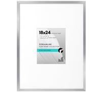 Americanflat Marco para póster de 18 x 24 pulgadas, color plateado, úsalo como portarretratos de 8 x 10 pulgadas con paspartú o marco de 18 x 24 pulgadas sin paspartú, marco de fotos de borde fino con