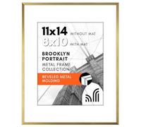 Americanflat Marcos de aluminio de 11 x 14 pulgadas, color negro, madera compuesta con vidrio resistente a roturas, formatos horizontales y verticales para pared