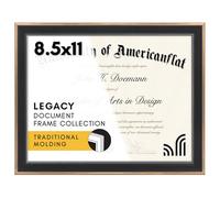 Americanflat Ornate - Marco de diploma de 8.5 x 11 pulgadas con cuentas negras y bronce, marco para certificado con vidrio inastillable y caballete para exhibición de pared y mesa, marco de fotos