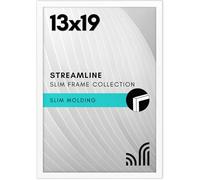 Americanflat Portarretratos blanco de 13 x 19 pulgadas, marco de fotos de borde fino con plexiglás pulido, marco de fotos de pared con accesorios para colgar incluidos para formato de visualización